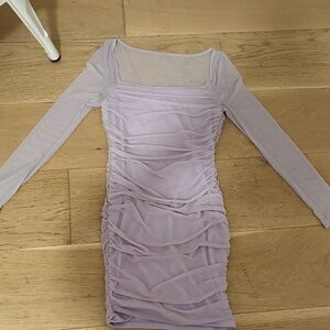 Elegant Lavender Long Sleeve Dress